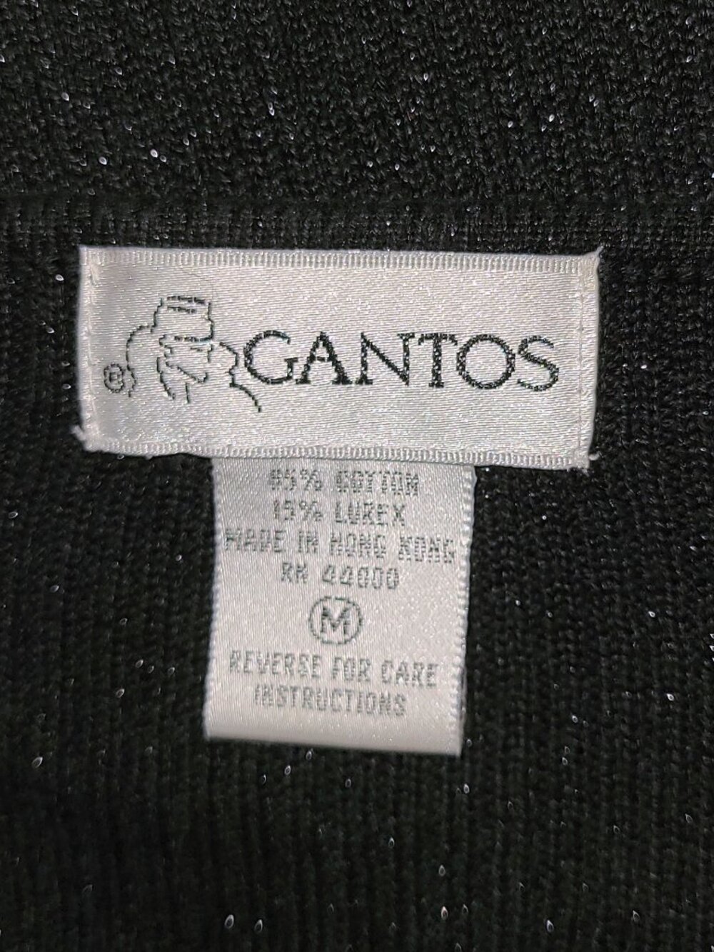 GANTOS Rhinestone 90s Ribbed Sweater, Size Medium - Picture 3 of 4